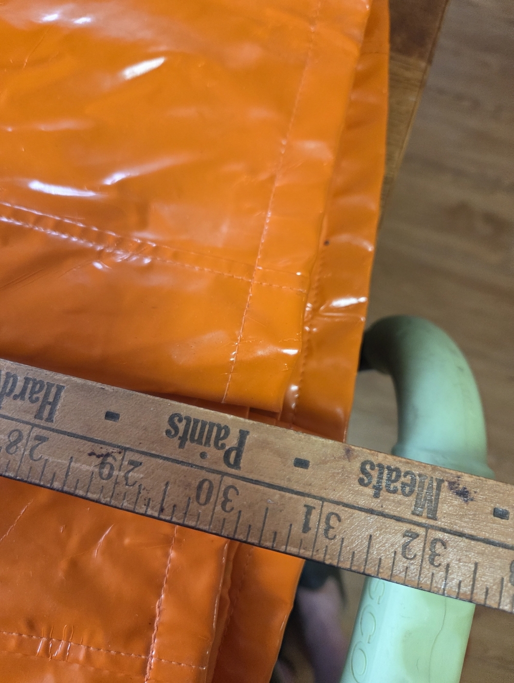 Vintage Wonder Girl Medium Orange Vinyl Rain Coat - Belted  - Picture 8 of 9